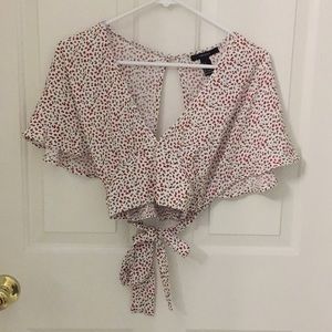 ROSY CROPPED TOP W/ DEEP V NECK